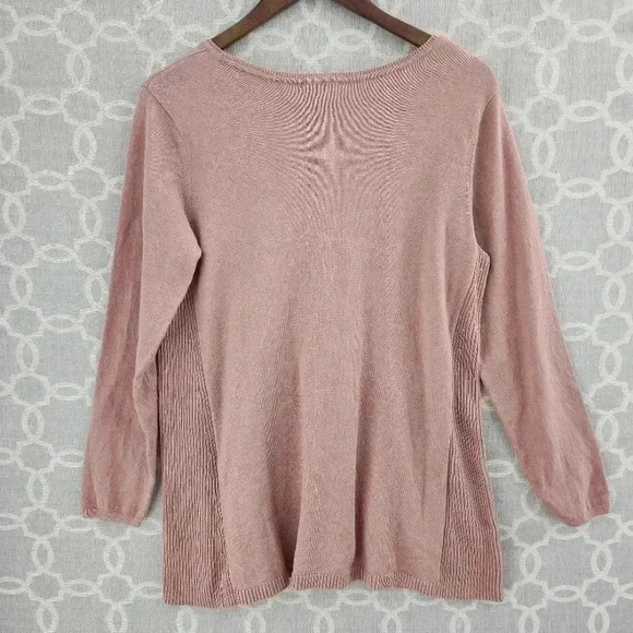 J. Jill Cotton Blend Scoop Neck Pullover Sweater Women's M - Picture 2 of 7